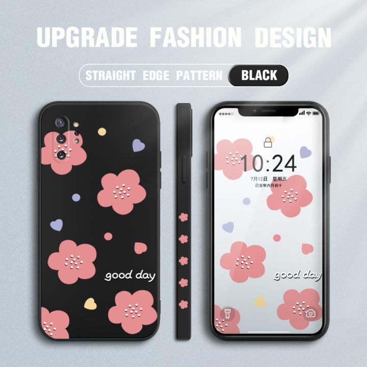 Jizetin for Samsung Galaxy Note 10 Plus Case Cute Elegant Pink Flowers Love Phone Cover Soft Anti Drop Ultra Thin Phone Case