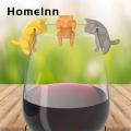 Drink Token 6pcs Cute Cat Wine Glass Markers for Glasses Dinnerware Fun Silicone Drink Charms for Parties Events Drink Markers. 