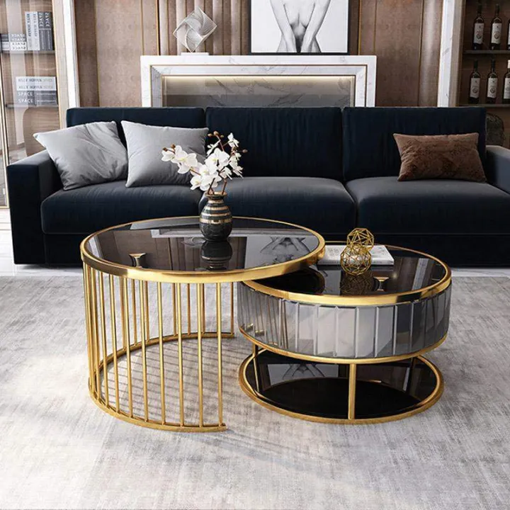 Round%20Gold%20Nesting%20Coffee%20Table%20Set%20with%20Beveled%20Glass%20-%20Versatile%20Centerpiece%20for%20Drawing%20and%20Living%20Rooms%20-%20Tempered%20Glass%20Top%20and%20Shelf%20for%20Contemporary%20Elegance%20-%20Ideal%20Coffee%20and%20Cocktail%20Table%20-%20Image%202
