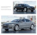 1/24 Audi A8 Diecast Alloy Metal Toy Car Miniature Vehicle Model Pull Back Sound & Light Doors Openable Collection Gift For Boys Kids. 
