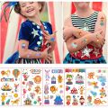 10Sheet Cartoon Circus Tattoo Temporary Tattoo Cute Color Tattoo Sticker Body Tatoo for Children Waterproof Kids Tattoos. 