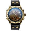 Classic Vintage Men Automatic Mechanical Watch Skeleton Transparent Self Winding Men Watches Leather Man Clock. 