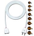 Quality Flexible Extension Cable With Male Female Plug Multi-Purpose Extension Wire For Lead 40/76 Two Core Wire - White. 