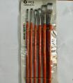 Pack Of 6 - Long Handle Brush Set - Flat - Brown. 