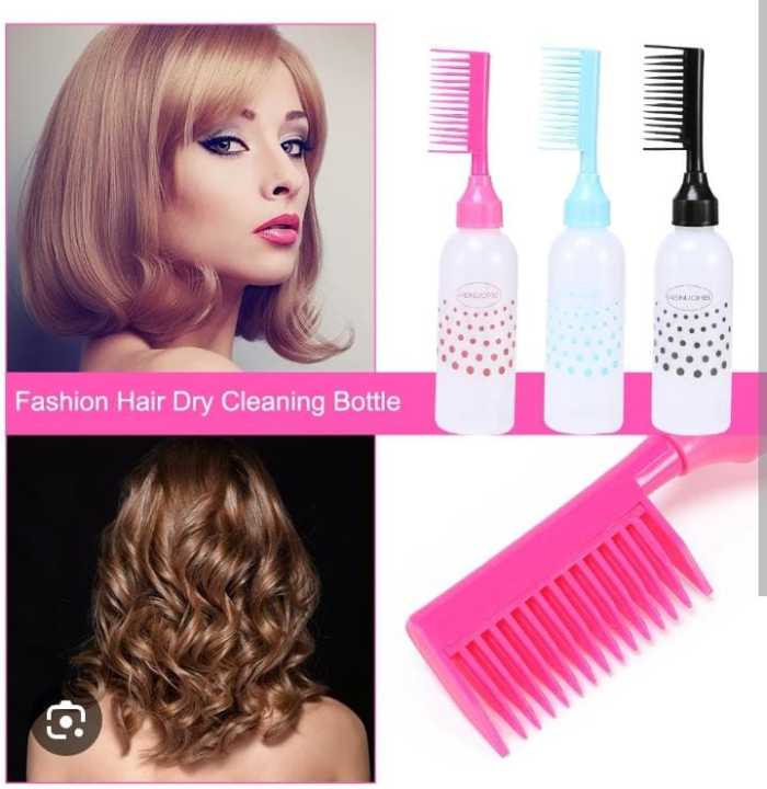 Plastic Hair Oil Comb Applicator Bottle Also Use For Hair Dying - Hair Oil Comb with Bottle - Hair Color Applicator