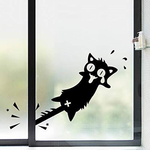 CVG Cartoon Clip to the tail of a cat wall sticker Carved PVC for home decor Decals Doors/windows decoration Funny car stickers