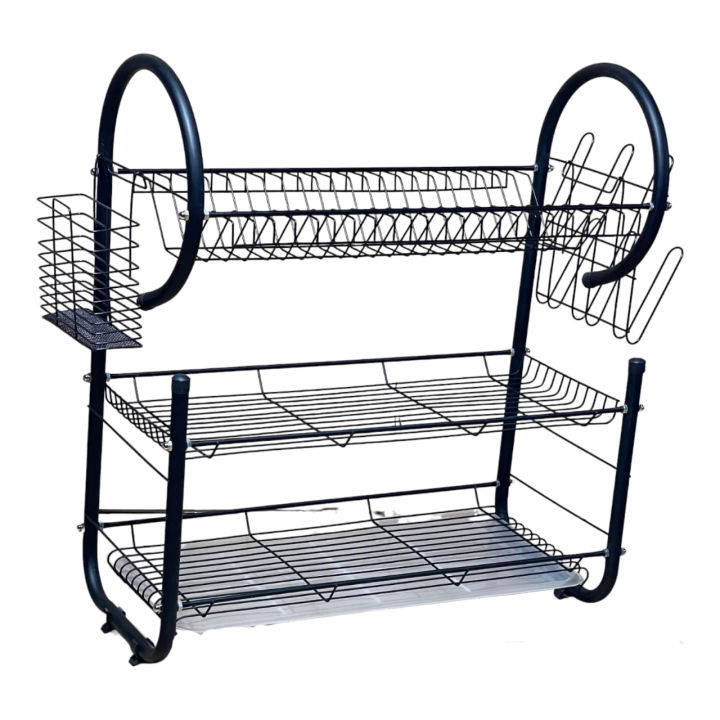 Matte%20Black%20G%20Pro%20Shape%203%20Tire%20Dish%20Rack%20Plate%20Dish%20Spoon%20Fork%20Bowl%20Cup%20Drain%20Rack%20Pot%20Rack%20-%20Image%205