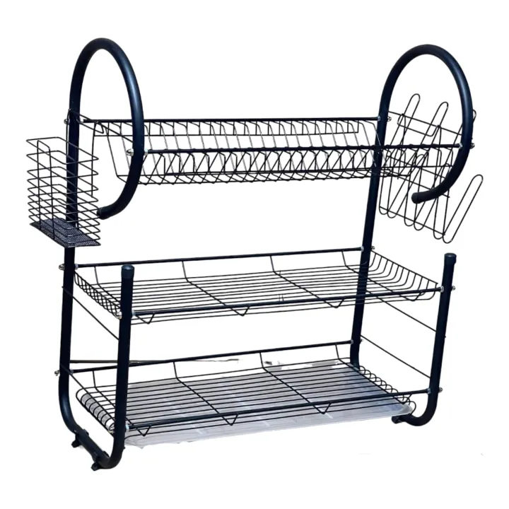 Matte%20Black%20G%20Pro%20Shape%203%20Tire%20Dish%20Rack%20Plate%20Dish%20Spoon%20Fork%20Bowl%20Cup%20Drain%20Rack%20Pot%20Rack%20-%20Image%205