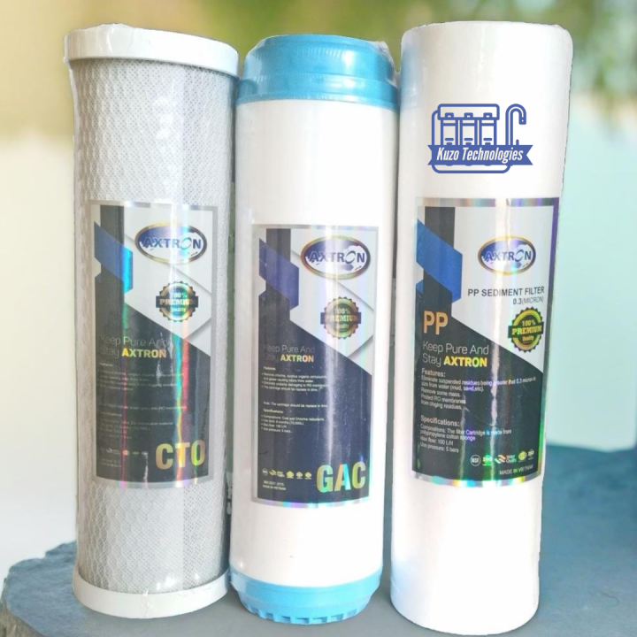 Water Filter Cartridge 3 in 1 (Axtron - Vietnam) PP Sediment, OCB-GAC & CTO-GAC