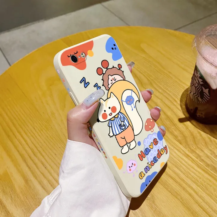 JIUMOO For iPhone 5s Case Thin New Design Case Side Phone Case Square Edge Silicone Casing Cartoon Fox Full Back Cover Camera Cases Shockproof Protection Softcase