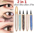 Self-adhesive Eyeliner Pen, 2 in 1 Magic Lash Liner Glue Pen Glitter Liquid Eyeliner, No Glue Needed No Mess Waterproof Longlasting for Eye Makeup. 