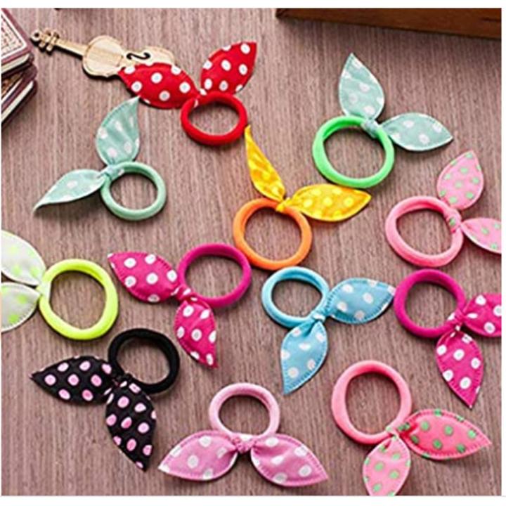 Rabbit Style Rubber 8 Piece Kids's & Girls Multi Colour Ponytail Holders Hair Bands Hair Poni-