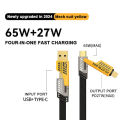 VOOXE 4-in-1 65W Fast Charging Magnetic Cable | USB-A to Type-C & iPhone, Type-C to Laptop | Nylon Braided, Multi-Purpose Data Cable. 