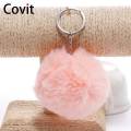 Pom Pom Key Chain Rabbit Fur Ball Key Rings. 