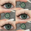 Mystic Green Color lens Eye Contact Lenses With Container + free water kit / disposable lenses / lense, eye lense / color lense / eye lenses for girls. 