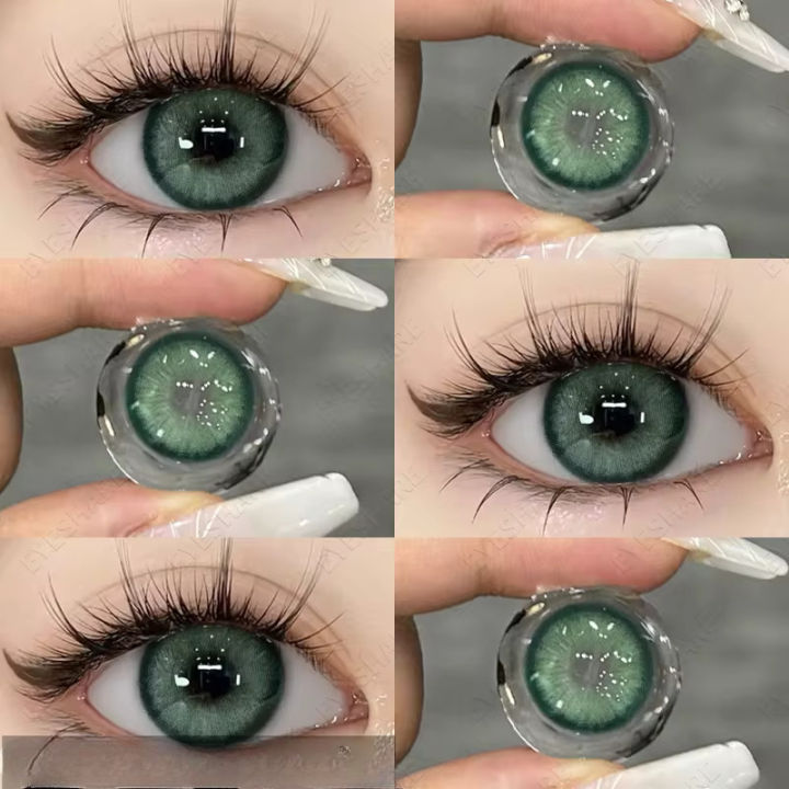 Mystic Green Color lens Eye Contact Lenses With Container + free water kit / disposable lenses / lense, eye lense / color lense / eye lenses for girls