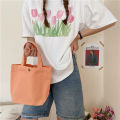 Z01 bento bag solid color canvas small cloth bag hand-held canvas bag lunch box cosmetic bag clutch bag storage bag small bag. 