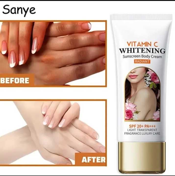 SADOER Vitamin C Whitening Moisturizing Body Cream and Sunscreen SPF 20+ PA +++  For Girls & Women 100g SD50004