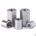 304 stainless steel hexagonal cylinder lengthened and thickened nut through-hole screw cap M3M4M5M6M8M10M12M16. 