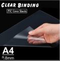 Binding Sheets, Binding Sheets for Books, 100 Pcs Binding Sheet, A4 Clear & Blue Binding Cover Sheets, Xray Sheet, 18mm PVC Cover Sheets, Transparent Binding Sheets. 