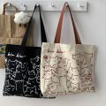 Canvas Bags Handbag for Women Shopper Cute Cat Tote Bag with Zipper Designer Bag Japanese Style Cartoon Small Shoulder Bags House Foocus. 