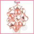14 Pack Rose Gold Foil Confetti Latex Balloons Set, Heart & Star Shaped Balloons for Weddings Birthday Party Decoration, Bridal & Baby Showers, Backdrop, Balloon Arch. 