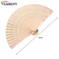 Sandalwood Folding Fan Portable Chinese Style Sandalwood Folding Fan Ideal for Catwalks Dance Performances Parties Exquisite Gift for Summer Southeast Asian Buyers' Favorite Wooden Hand Fan. 