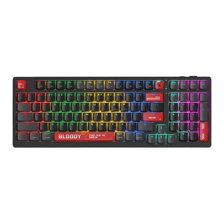 WS98 Dual-Core RGB Wireless Mechanical Keyboard - Multi-Mode Connection - WaveLink Connectivity - BLMS Mechanical Switch - System Swap - Quiet Typing - Sports Red