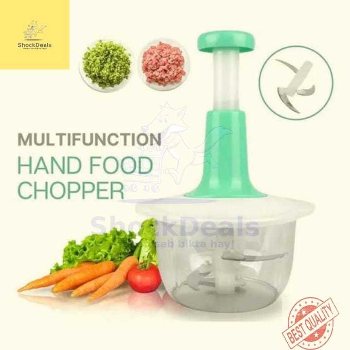 Best Quality Manual Push Chopper Machine with 3X blades – 1.5 ml Multi-Function Food Processor – Perfect for slicing, dicing and chopping.