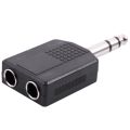 Spreeshop Male to Dual Female Mono Y Cord PA Audio Cable Adapter with Mono 6.35mm Male Plug to Dual 6.35mm Female Socket Splitter. 