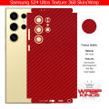 Samsung Galaxy S24 Ultra Skin Wrap - 360 Protection Carbon Fiber Matte Transparent with Camera Skin. 