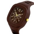 Square Watch Brown Dial Analog Silicon Strap Stylish Designer Analog Watch for Men's and Boy's. 