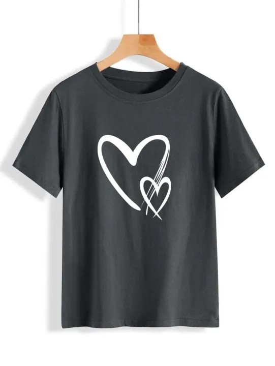 T%20Shirt%20for%20Women%20Summer%20collection%20Heart%20Printed%20stylish%20round%20neck%20half%20sleeves%20T%20shirt%20-%20Image%206