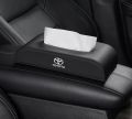 Car Tissue Box High Quality - Toyota Logo - Pu Leather - Black. 