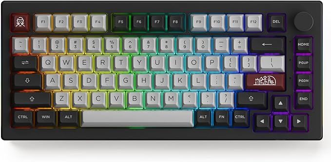 Akko Dracula Castle 5075B Plus Wireless Gaming Keyboard | LED RGB Wireless Keyboard with PBT Keycaps | 2.4 Ghz Bluetooth Keyboard | USB-C Wired Mechanical Keyboard