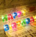 Letter Happy Birthday LED String Lights Birthday Party Decorations Kids Boy Girl Adult DIY 1st First Supplies Banner. 