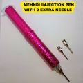 mehndi injection pen with 2 extra needles, create amazing henna designs by henna applicator pen. 
