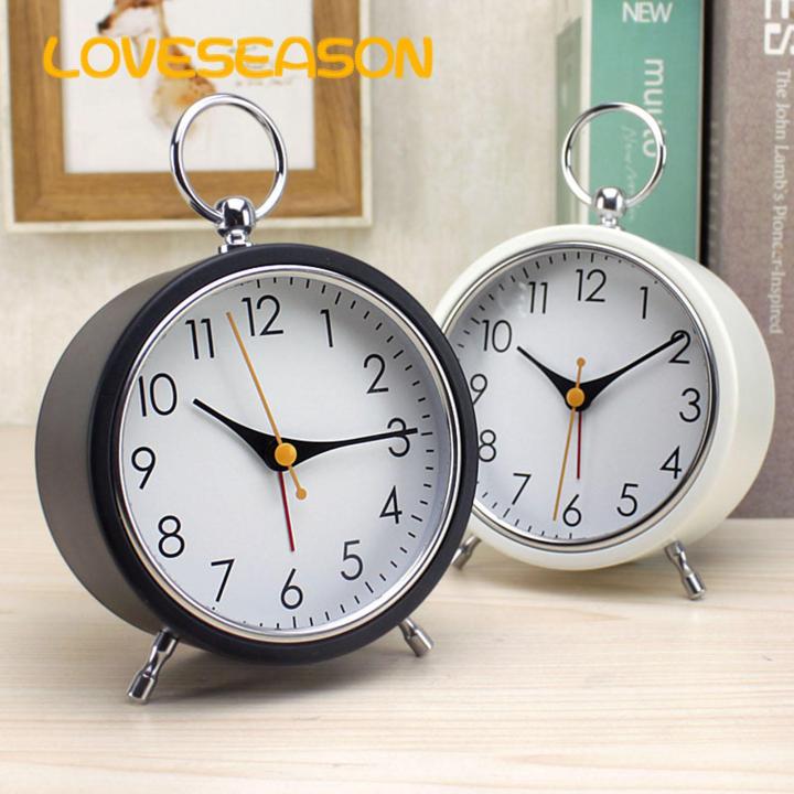 Analog Alarm Clock for Bedroom Vibrant Color Retro Alarm Clock with Night Light Accurate Quartz Movement Metal Hanging Ring Southeast Asian Buyers' Favorite Eye-friendly Alarm Clock