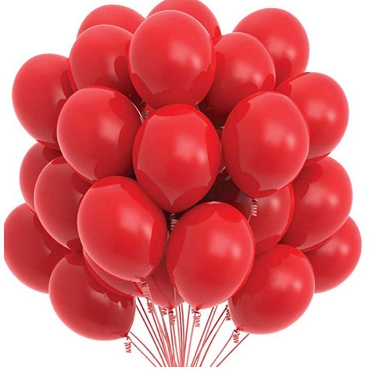 Pack of 10 Red Balloons, For Birthday, Events, Party, Decorations, Anniversary