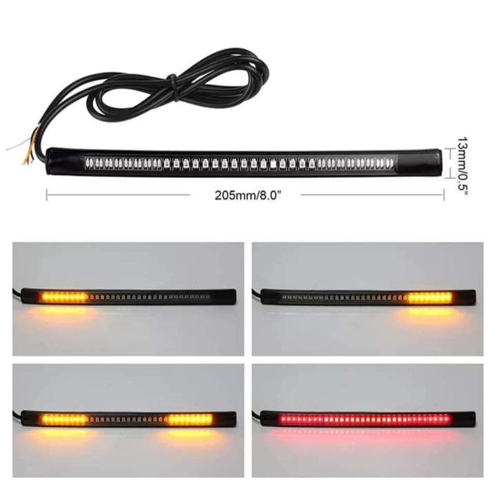 Cafe racer LED 8inch Universal led Strip Tail Brake Stop Turn Signal ...