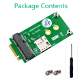 M.2 Key B to Mini PCI-E Adapter for 5G 4G 3G LTE GSM Module with NANO SIM Card Slot. 