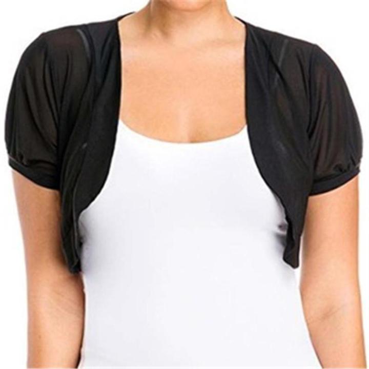 Women's Short Jacket Crop Top Bolero Shrug Open Front Design Crop Cardigans 3 Colors