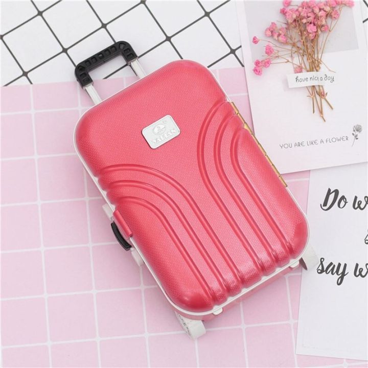 Creative Suitcase Style Music Box Jewelry Cosmetics Rotating Ballerina Girl Storage Boxes