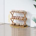 Folding Bamboo Shoe Storage Racks Portable Storage Without Installation 3 Tier. 