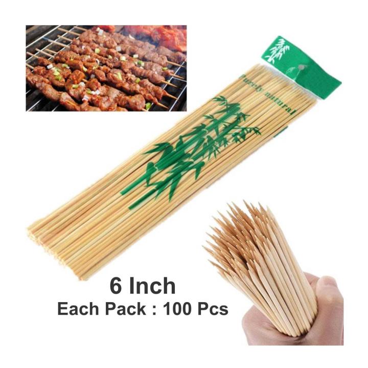 Wooden Bamboo shashlik Sticks / Bar B Q Sticks All Size Available (6 , 8, 10, 12, 14 Inch ) Talha Online 777