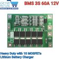 3S 60A BMS Li-ion Lithium Battery Charger Protection Board 18650 BMS 11.1V 12V. 