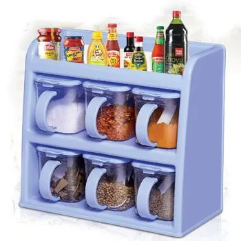 (6%20Pcs)%20Masala%20Rack%20with%20spoon%20Spice%20Rack%20Kitchen%20Rack%20Masala%20Box%20Spice%20Rack%20box%20with%20Automatic%20Lid%20Cooking%20kitchen%20accessories%208%20Pieces%20Masala%20Rack%20-%20Image%202