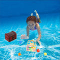 Diving Gem Pool Toy 10 Big Colorful Diamonds with Treasure Pirate Box Swimming. 