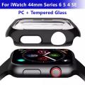 Apple Watch 44mm Series 6 / Series 5 / Series 4 & SE Band Case PC Tempered Glass Case for iWatch. 