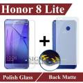 Honor 8 Lite Tempered Glass Premium Quality Screen Protector + Back Matte Protector High Quality Soft Skin Sheet For Honor 8 Lite. 